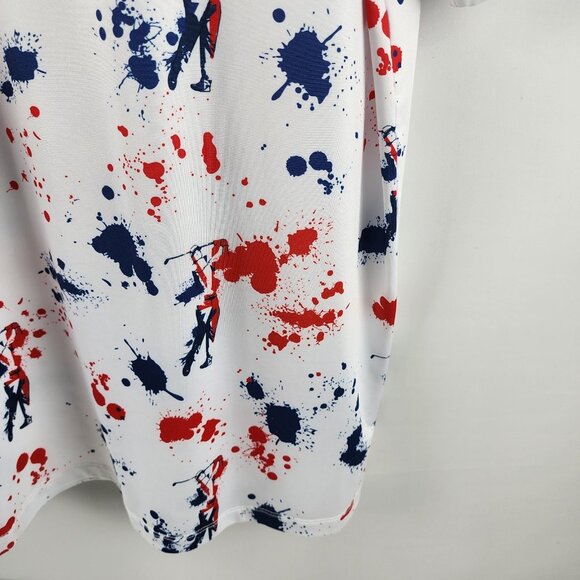 Yatta Golf Shirt Mens XL Multi Paint Splatter S/S Golf Polo - Picture 4 of 8